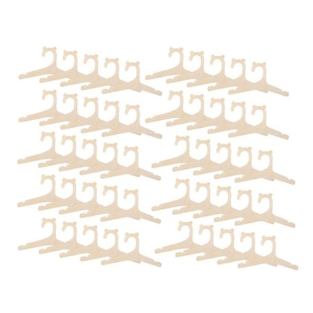 50 stk Træ Baby Bøjler Børnebøjler Småbørns Bøjler med Hak til Børnetøj Skjorte Frakke Bukser