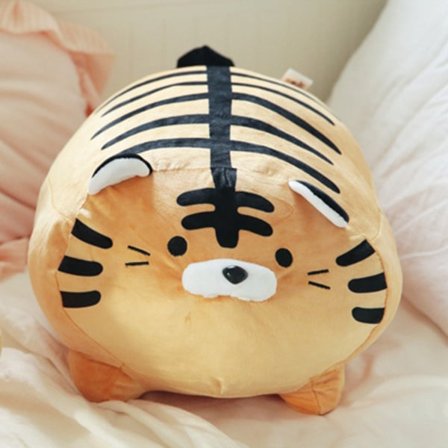 Søt plysjtigerdukke utstoppet fluffy tiger plysjleke myk dyreplysjpute