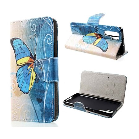 Butterfly läder Huawei P30 Pro fodral - Blå