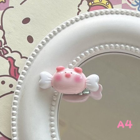 1 STK/6 STK tegneserie Candy Barrettes Mini Resin Hårnål til piger C