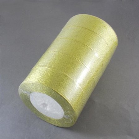 1 Rulle (25yard=22,89 mt.) Guld Organzaband 30 mm. bred