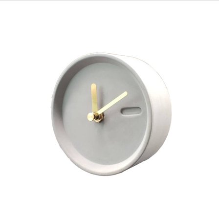 Åldrad betong chic analog skrivbordsklocka och bordsklocka, exakt och tyst - Söt, liten heminredning för ditt sovrum, vardagsrum eller kök