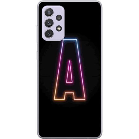 Yhteensopiva Puhelinkuori Samsung Samsung Galaxy A52s 5G Minimalistinen neonkirjain A sateenkaarenvärisessä valossa mustaa taustaa vasten modernissa