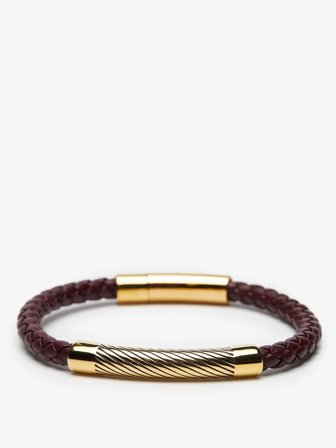 John Henric Men's Burgundy Bracelet Maitland Size 22cm