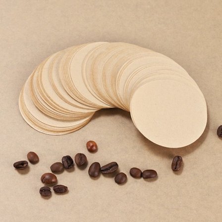 100 stk. ubleket kaffefilterpapir, 60 mm/runde erstatningskaffe