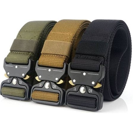Lærreds bælte til mænd, justerbar hurtigudløser, metalspænde, vævet rem, casual, jeans seler