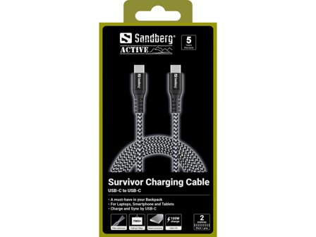 Sandberg Survivor USB-C Cable 2M 100W