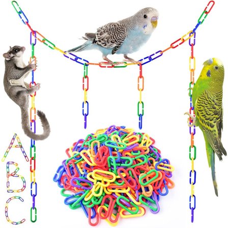 560 plastlenkede fugler, blandet farger regnbu DIY C-formet klipp c
