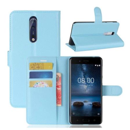 Nokia 8 trendikäs nahkakotelo - Sininen Blue