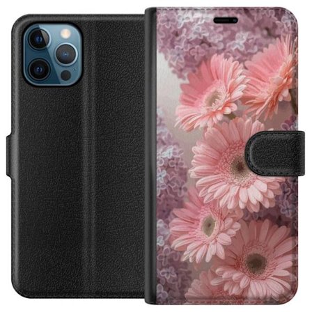 Kompatibelt Plånboksfodral till Apple Apple iPhone 12 Pro Blomsterdesign Rosa Blommor