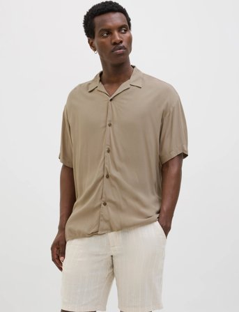 Jack & Jones Jjejeff Solid Resort Shirt S/S Sn - Beige - S