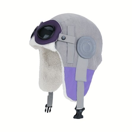 Xin Bao Gu Ungdoms Vinter Fleeceforet Varm Ørebeskyttelseslue med Integrerte Briller - Utendørs Vinterlue for Gutter og Jenter, Slitesterkt Tekstil M.