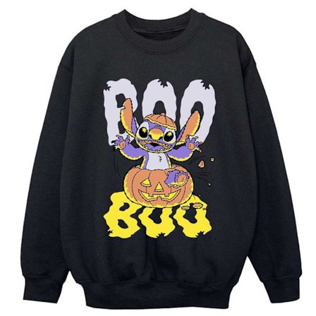 Lilo & Stitch Pojkar Boo Pumpa Sweatshirt 5-6 År Svart