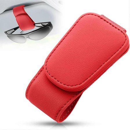 Magnetisk solglasögonhållare i läder, glasögonhängare för bilens solskydd, passar glasögon i olika storlekar -Yx