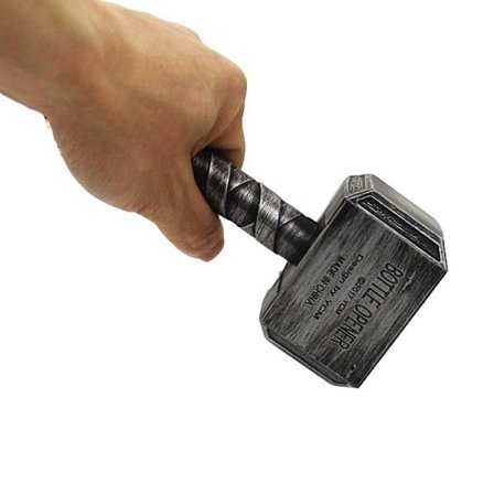 #Rolig Hammare av Thor-formad Ölflasköppnare Korkdragare Dryckesnyckel Kreativa Personlighetstillbehör för Familj Restaurang Bar Hotell#