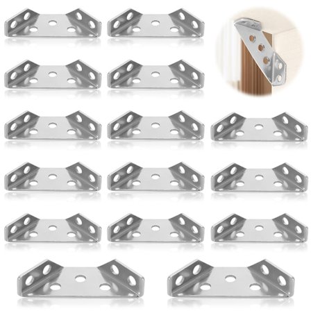 Universella Möbelhörnförbindare, Kraftiga Hörnbeslag för Trämöbler, Lådor, Skåp, Bord, Stolar och Garderober, Rostfritt Stål