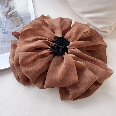 2 ST Marshmallow Barrettes Bowknot Hästsvans Clip KAFFE