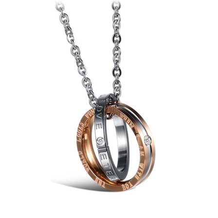 for kreativt rosegull/svart anhengskjede for smykker i titanstål for gutt