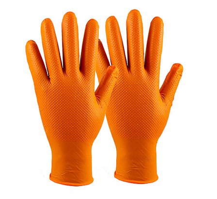 BATEX Engangshansker ekstra tykke oransje nitril 100 pk. Str. M