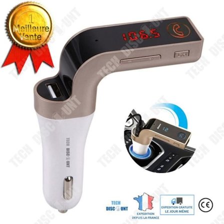 TD Bluetooth FM-sändare Biluttag Handsfree trådlös adapter med radioladdare LED-display USB-port Original Svart