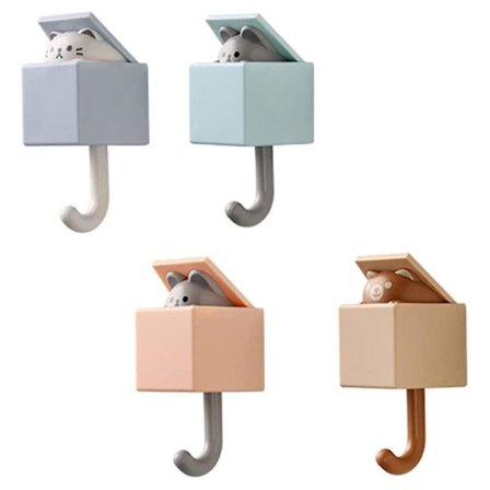 4 kpl Liimattava Takki Koukku, Söpö Avaimenperäkoukku, Söpöt Lemmikkikoukut Takille, Huiville, Hatulle, Pyyhkeelle, Avaimelle, Pe