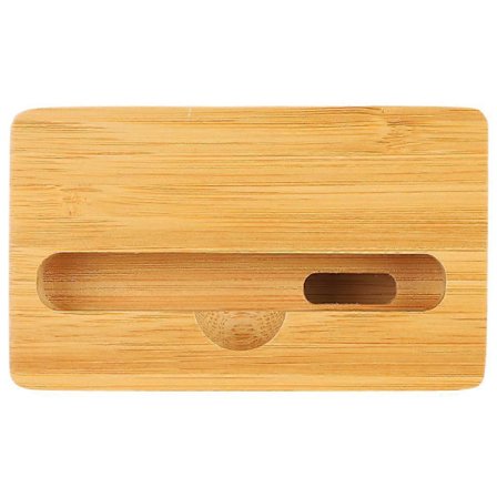 Høyttalerforsterkerholder for telefon i bambus, tre, skrivebordsdokkingstasjon, telefontilbehør