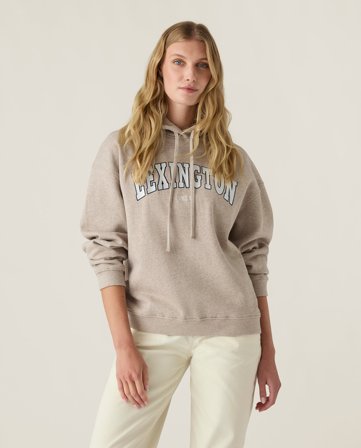 Lexington Lexington logo hoodie, light brown melange