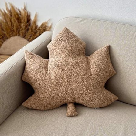 Autumn Cushion Maple Leaf Beige