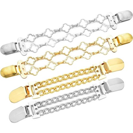 Genser- og skjerfklips - cardigan-klips - genserklips - kjoleskjerfklips - 4-delt sett med damekåpe og skjerf