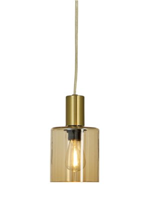 Aneta Lighting CYLINDER vinduspendel, matt messing/sotet, E14, 4m ledning, støpsel og brytere