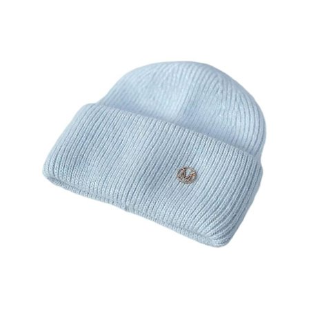 Ensfarget Beanie Lue Trendy Bokstav for M Strikket Lue Termisk Ullue Vindtett Øre for Beskyttelse for Kjølig Utendørs Lyseblå