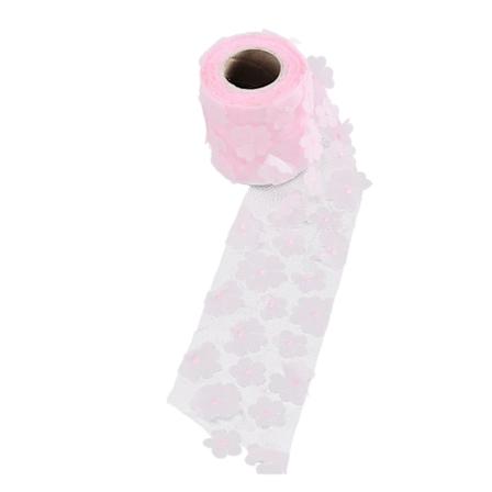 Blomster Tyllruller 8cm 10yd Utsøkt Lys Vakker DIY Fleksibel Bred Applikasjon Tyllrullerulle Stoff Rosa