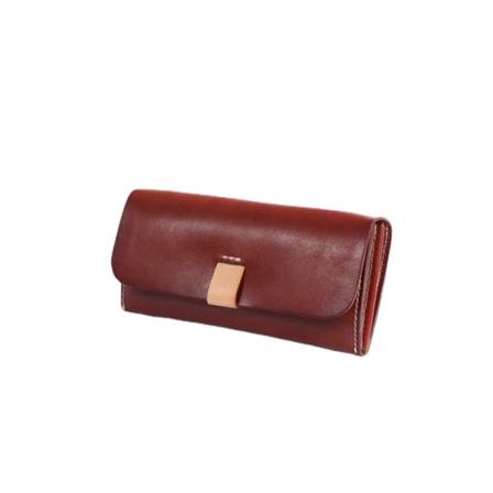 Retro original håndlaget lang lommebok i ekte skinn med skjelettskinn multifunksjonell kortholder clutch Brown