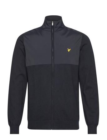 Overlay Full Zip Knit Sport Men Sport Clothing Sport Sweat-shirts & Hoodies Sport Knitwear Navy Lyle & Scott Sport