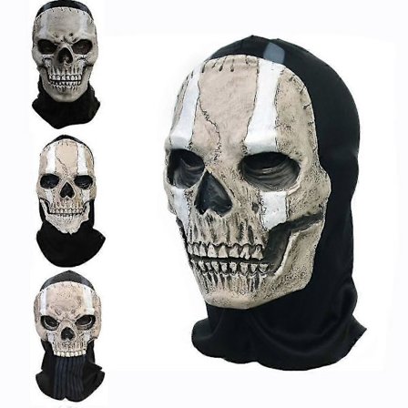 Unisex Horror Ghost Skull Maske Ghost Call Of Duty Latex Hovedbeklædning Hjelm Cosplay Perform Party Maskerade Prop