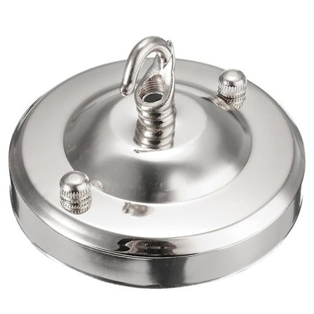 11cm Vintage Loftlampe Loftplade Med Krog, Loftlampe Base - Sølv