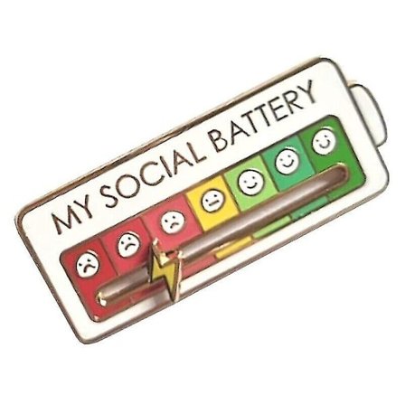 Metal My Social Mood Brooch Pin Sjov Interaktiv Emblembadge Pins Gave