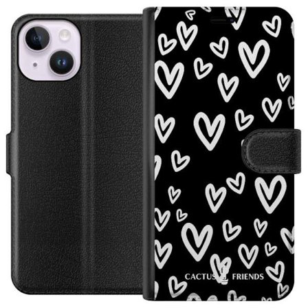 Yhteensopiva Lompakkokotelo Apple Apple iPhone 14 Cactus and Friends - Handdrawn Love Chaos