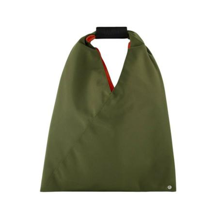 MM6 Maison Margiela, Small Japanese Bag in Khaki Leather Groen, Dames, Maat:ONE Size,polyester