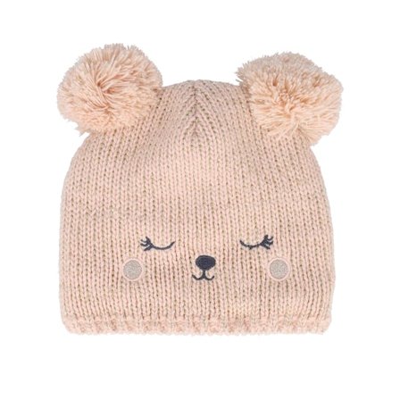 Cabaïa - Rose pom Bonnet - Kids Granita Light Pink Dubble Pom @ Hatstore