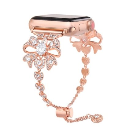 Apple Watch Series 8 (45 mm) / Watch Ultra urrem i bowknot-stil - Rødguld