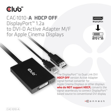 Club 3D DisplayPort / DVI-adapter - 60 cm