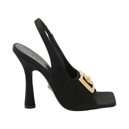Versace, Sandal With Heel Zwart, Dames, Maat:39 EU
