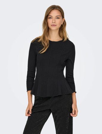 ONLY Onlkenya L/S Peplum Top Jrs - Black - L