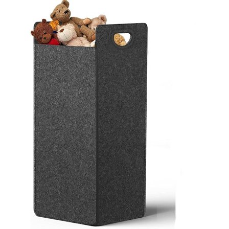 Vasketøjskurv, filt beskidt tøjkurv, sammenklappelig opbevaringskurv med håndtag, bærbar vasketøjskurv til puder, lagner, legetøj, tæpper og