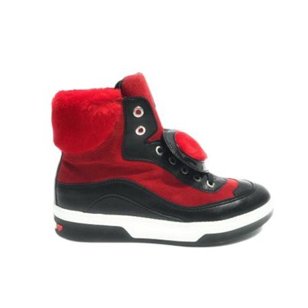 Moschino High leather sneakers Sko eco -lesser insert d18mo21 Rød, Dame, Størrelse: 37 EU