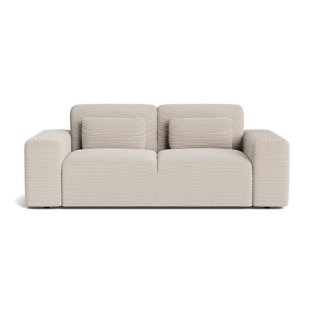 Messina 2.5 personers sofa - Ribcord Beige - 212x107x80 - Komfortabel Sofa med Nozag fjedre, PU skum og Massiv Eg - Beige