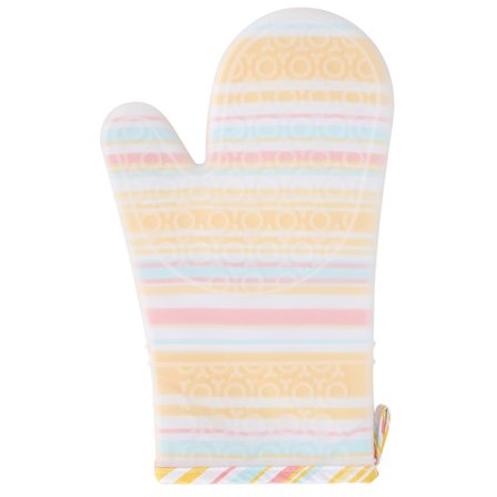 Bagehandsker Varmebestandige Varmeisolerende Ovnhandsker til Køkken Madlavning Bagning Grillstativ (Farvestribet Type)