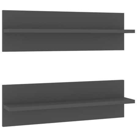 Vidaxl Vägghyllor 2 St Grå 60x11,5x18 Cm Konstruerat Trä Grå