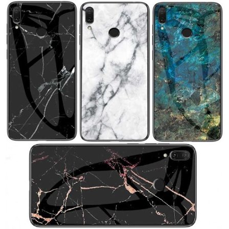 Xiaomi Redmi Note 7 Marble Shell 9H Tempered Glass Back Glassback V2